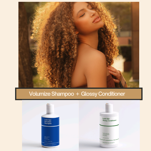 Beautiful girl with full healthy hair that uses POSHDAZZLE BEAUTY shampoo and conditioner for her hair.